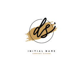 D S DS Beauty vector initial logo, handwriting logo of initial signature, wedding, fashion, jewerly, boutique, floral and botanical with creative template for any company or business.