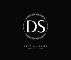 D S DS Beauty vector initial logo, handwriting logo of initial signature, wedding, fashion, jewerly, boutique, floral and botanical with creative template for any company or business.