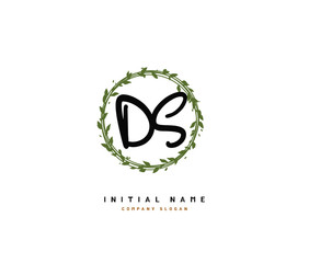 D S DS Beauty vector initial logo, handwriting logo of initial signature, wedding, fashion, jewerly, boutique, floral and botanical with creative template for any company or business.