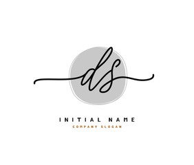 D S DS Beauty vector initial logo, handwriting logo of initial signature, wedding, fashion, jewerly, boutique, floral and botanical with creative template for any company or business.