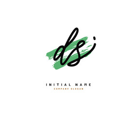 D S DS Beauty vector initial logo, handwriting logo of initial signature, wedding, fashion, jewerly, boutique, floral and botanical with creative template for any company or business.