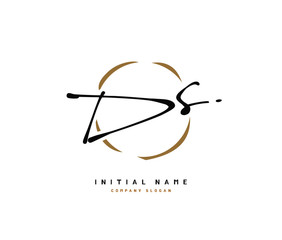 D S DS Beauty vector initial logo, handwriting logo of initial signature, wedding, fashion, jewerly, boutique, floral and botanical with creative template for any company or business.