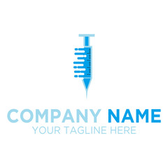 Injection vaccination Technology Logo Template