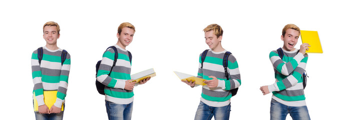 Young student isolated on the white background