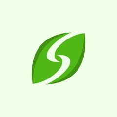 Letter S Leaf Nature Fresh Creative Icon Logo Design Template Element Vector