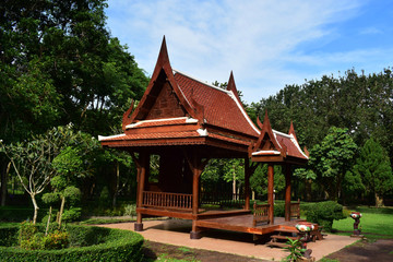 Thai Pavilion Located in the park Surrounded by trees, looks beautiful and relaxing