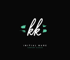 K KK Beauty vector initial logo, handwriting logo of initial signature, wedding, fashion, jewerly, boutique, floral and botanical with creative template for any company or business.
