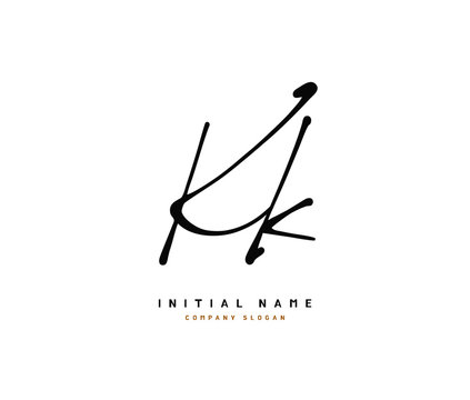 K KK Beauty vector initial logo, handwriting logo of initial signature, wedding, fashion, jewerly, boutique, floral and botanical with creative template for any company or business.