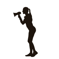 People Using Megaphone Silhouette