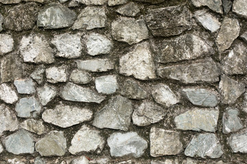 Old rough stone wall. Rock gray background.