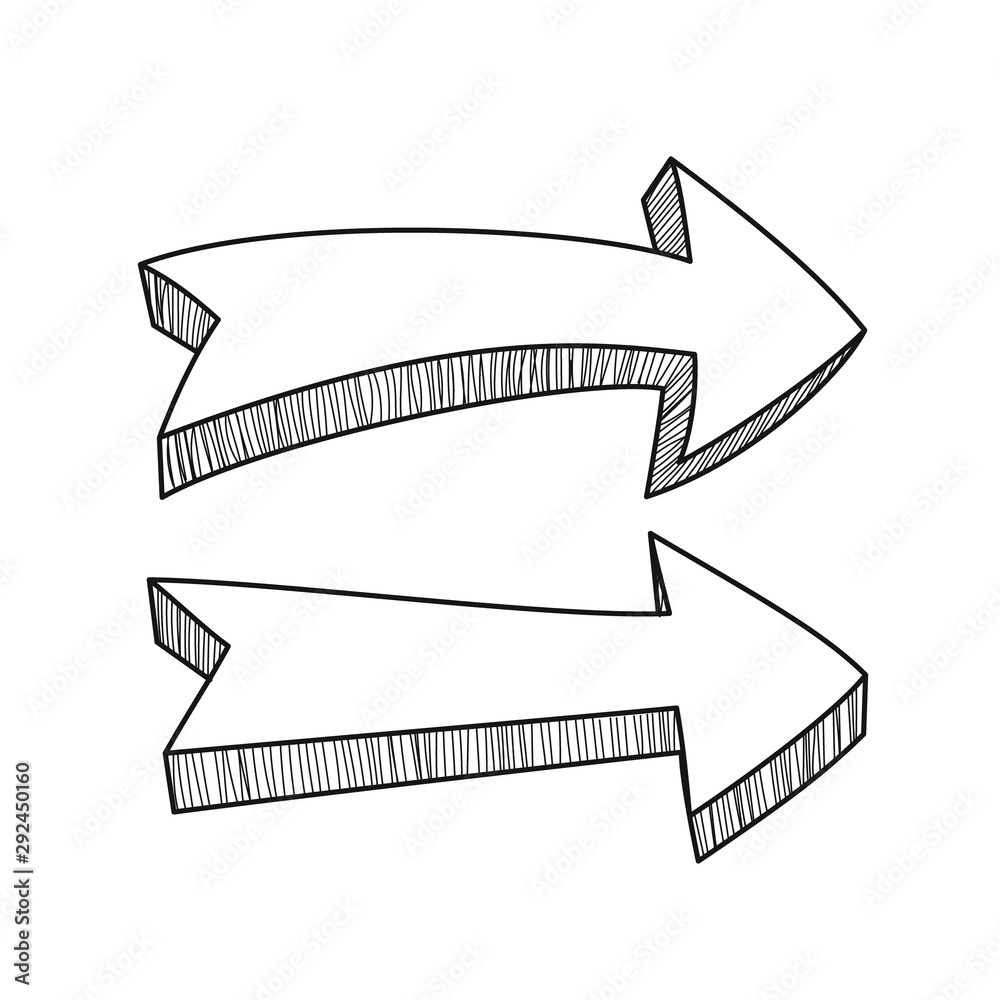 Poster vector arrows set. handmade style.