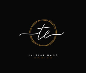 T E TE Beauty vector initial logo, handwriting logo of initial signature, wedding, fashion, jewerly, boutique, floral and botanical with creative template for any company or business.