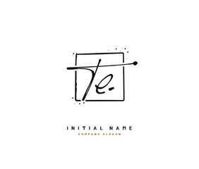 T E TE Beauty vector initial logo, handwriting logo of initial signature, wedding, fashion, jewerly, boutique, floral and botanical with creative template for any company or business.