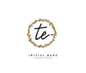 T E TE Beauty vector initial logo, handwriting logo of initial signature, wedding, fashion, jewerly, boutique, floral and botanical with creative template for any company or business.