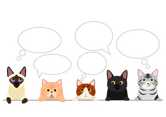 cats border with speech bubbles