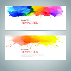 Design banner with Watercolor template. vector background