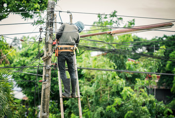 Electrical engineer working.