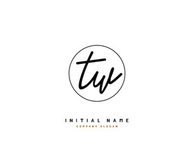 T W TW Beauty vector initial logo, handwriting logo of initial signature, wedding, fashion, jewerly, boutique, floral and botanical with creative template for any company or business.