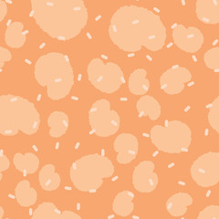 Seamless pattern with hand drawn brush strokes and dots. Creative beautiful header background. Bright colorful artworks. Collage with textured doodle shapes.