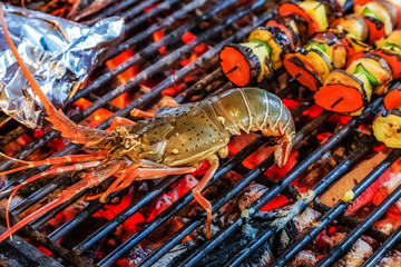 Lobster grill steamed