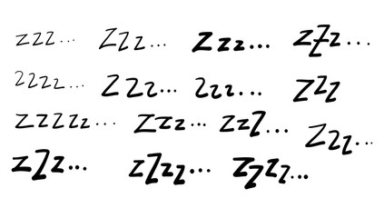 zzz doodle illustration symbol for sleep cartoon vector