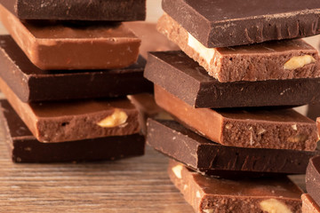 Pieces of chocolate.
