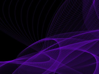 Abstract purple twisted lines on black background