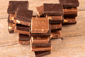 Pieces of chocolate.