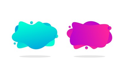 Set abstract liquid shape vector. Fluid design. Modern abstract gradient shapes