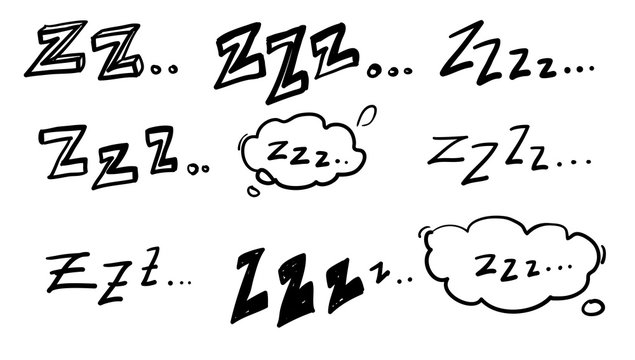 handdrawn zzz symbol for doodle sleep illustration vector