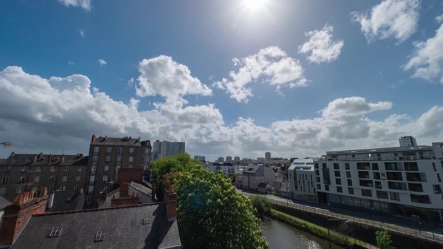 timelapse city rennes france sky cloud
