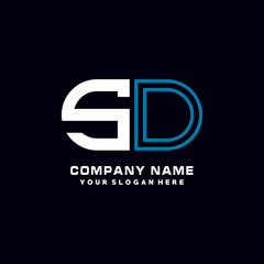 SO initial logo oval shaped letter. Monogram Logo Design Vector, color logo white blue, white yellow,black background.