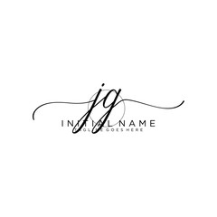 JG Initial handwriting logo with circle hand drawn template vector