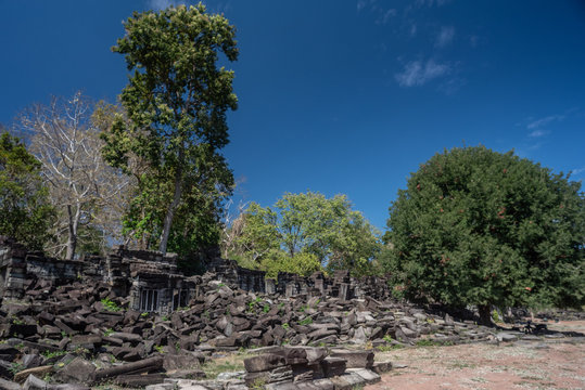 Old remote temple of Banteay Chmar in the northwest of Cambodia 