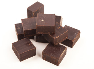 bitter chocolate on white background