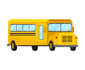 Obraz na płótnie Canvas Yellow School Bus Of Corner Projection Of Classic Style Vector Illustration