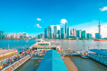 Naklejka premium China's Shanghai Pudong New Area cityscape