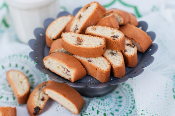 Italian biscotti cookies on a white background