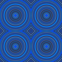 Fototapeta na wymiar Symmetrical Circle Design In Blue