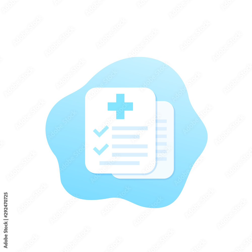 Sticker medical insurance icon, vector illustration