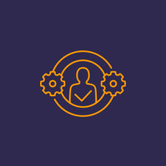 HRM, Human Resource Management linear icon