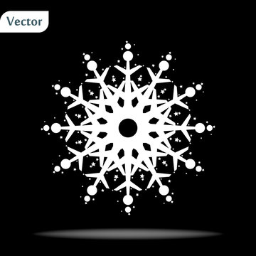 Doodled Snowflakes, original hand-drawn on black backround