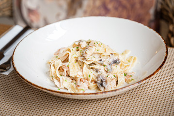 pasta with mushrooms and chicken