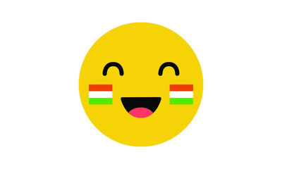 Smiling Face Emoji with Indian Flag