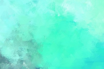 Fototapeta na wymiar aqua marine, pale turquoise and turquoise colored brush painted artwork. can be used as texture, graphic element or wallpaper background