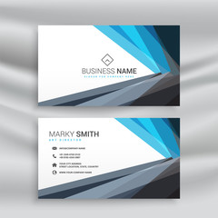modern blue and black geometric business card design