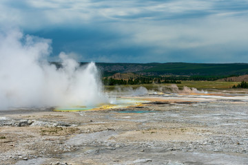 Geyser Erupts In Yellowstone National Park