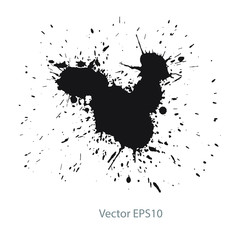 ink splashes on white background	