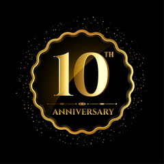 tenth year anniversary celebration logotype concept label design