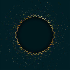 golden frame border with sparkles background design